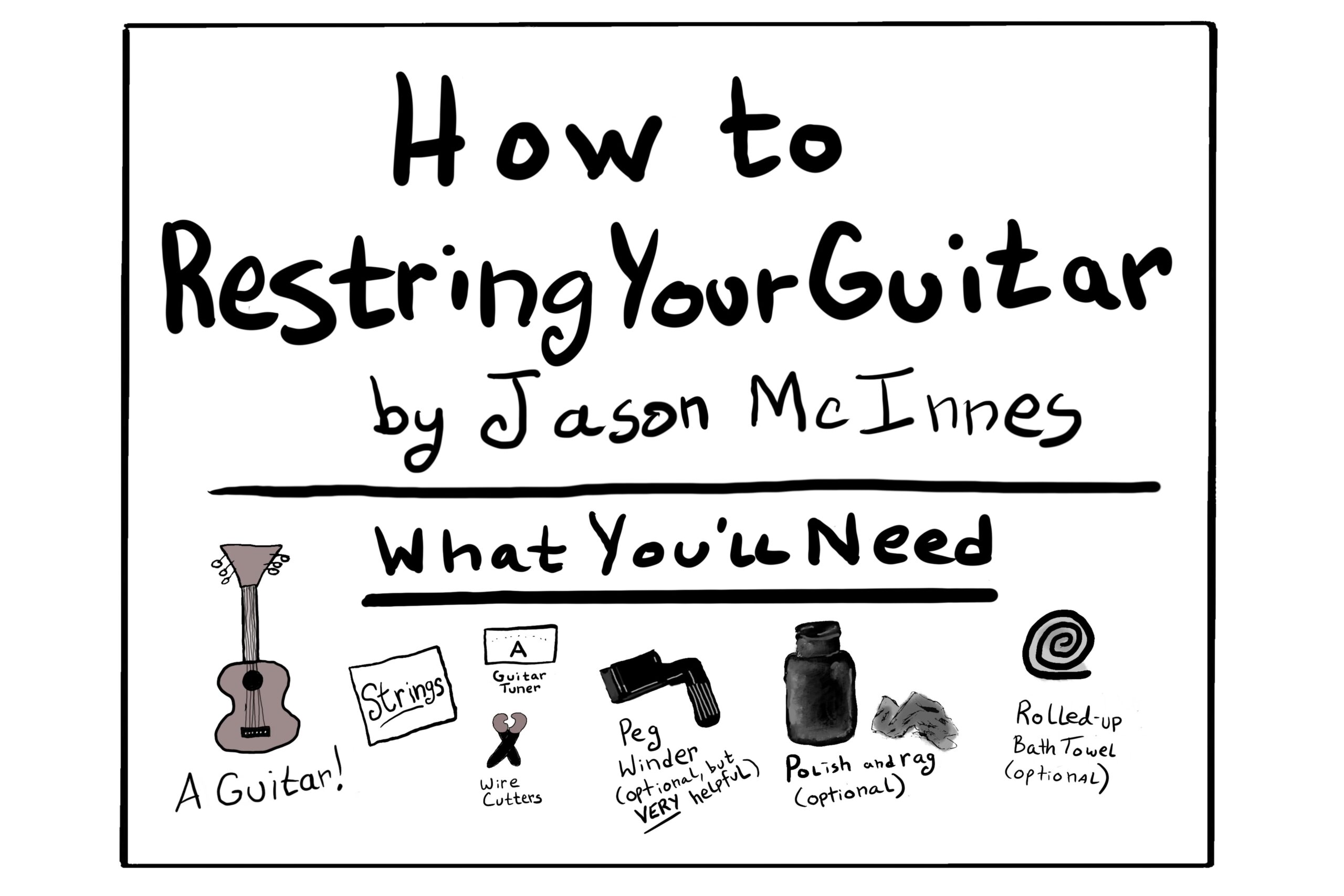 Cover of the How to Restring Your Guitar zine